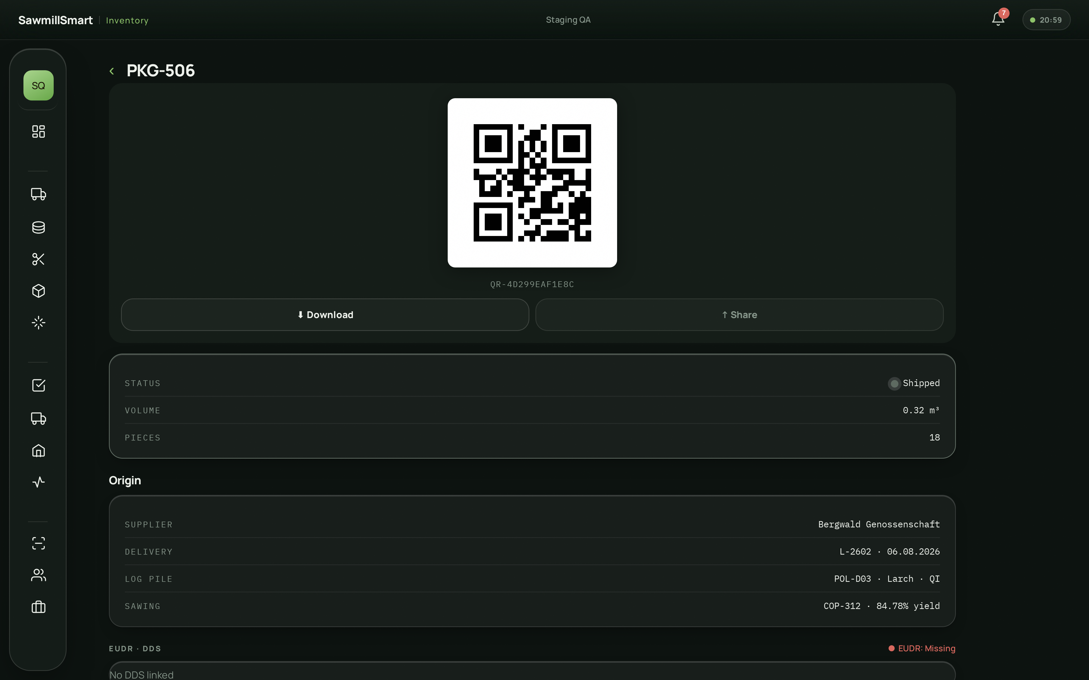 Pack provenance chain — desktop
