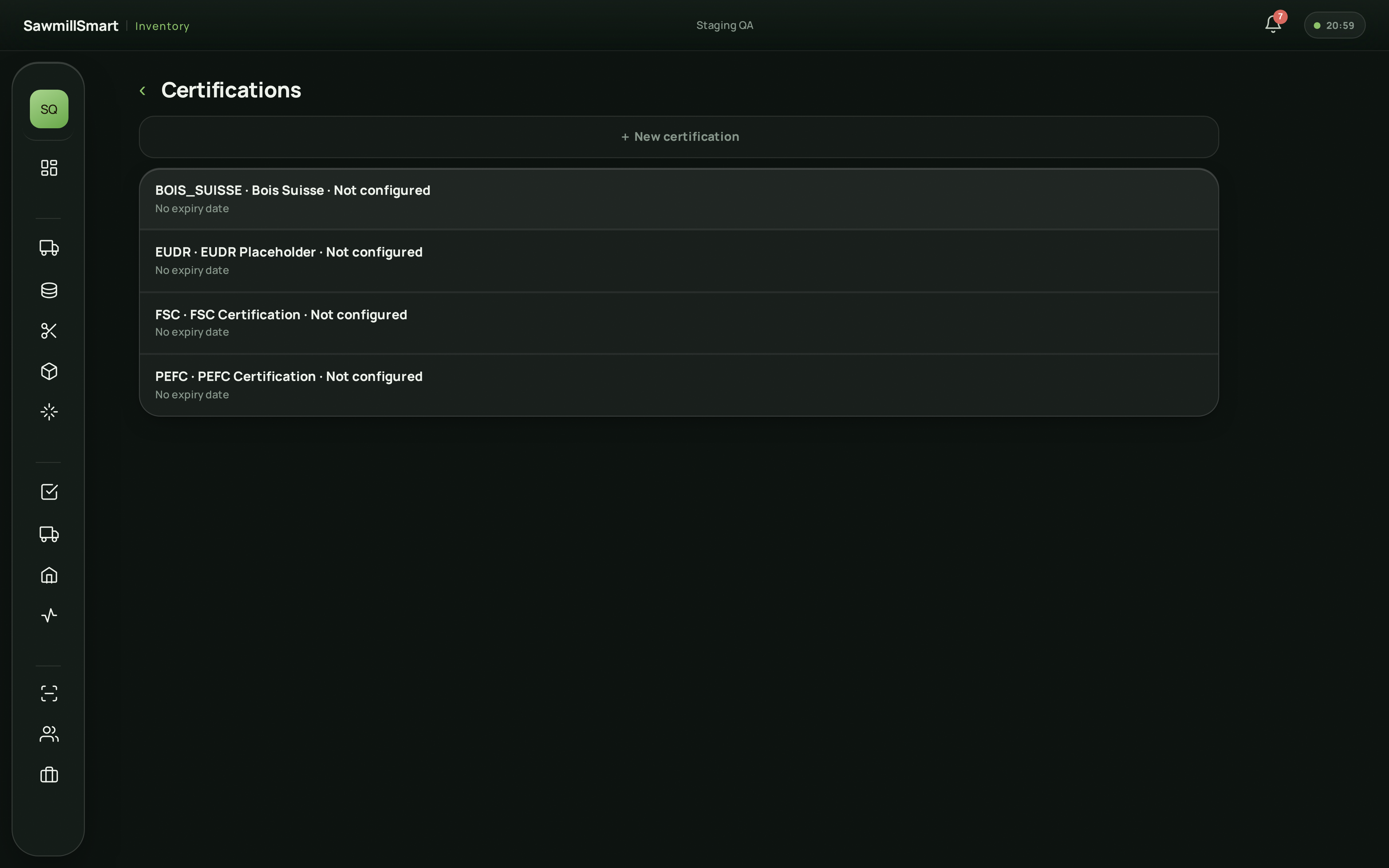 Certifications registry — desktop